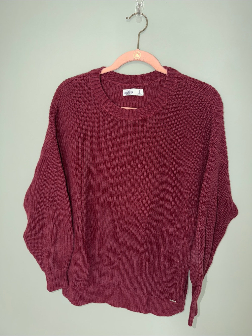 Hollister Burgundy Crewneck Oversized Sweater